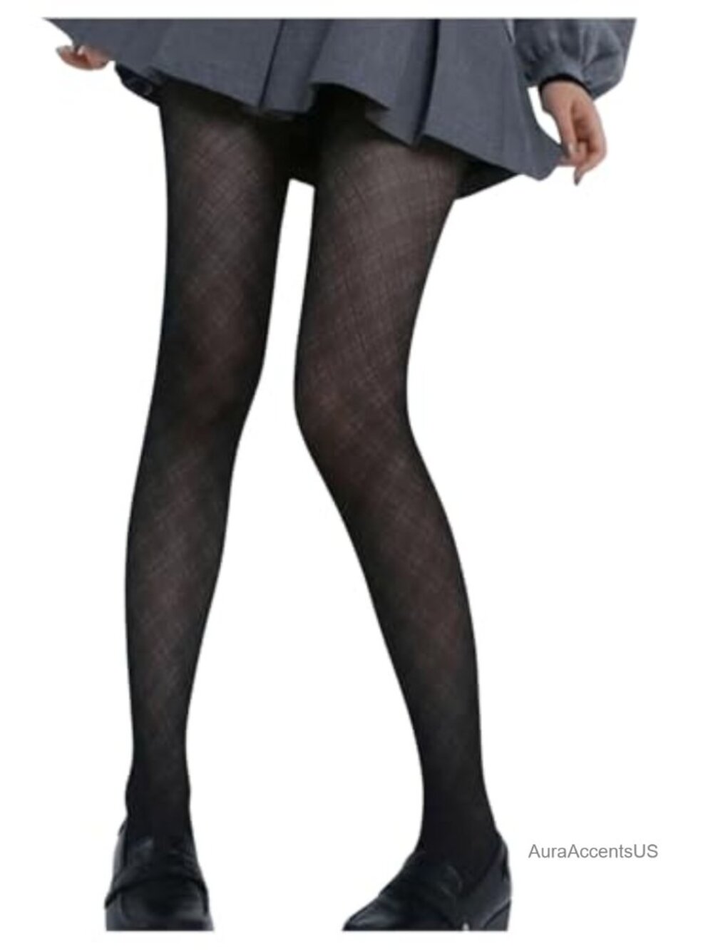Women's Y2K Plaid Patterned Sheer Tights, High Waisted, 15 Denier Pantyhose